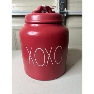Rae Dunn “XOXO” Red Cookie Jar Canister Large Chubby Brand New